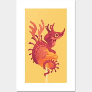 Dragonpop alebrije cherry orange Posters and Art